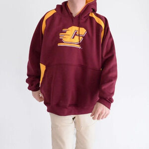 Vintage NCAA Colosseum  Maroon Cent. Michigan Chippewas Lantern Pullover Hoodie